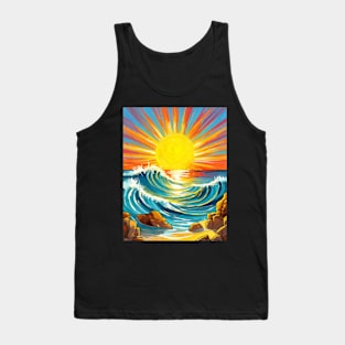 Summer Sun over Ocean Waves Tank Top